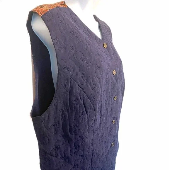 Pendleton Quilted Front Silk Back Vest - Picture 2 of 5